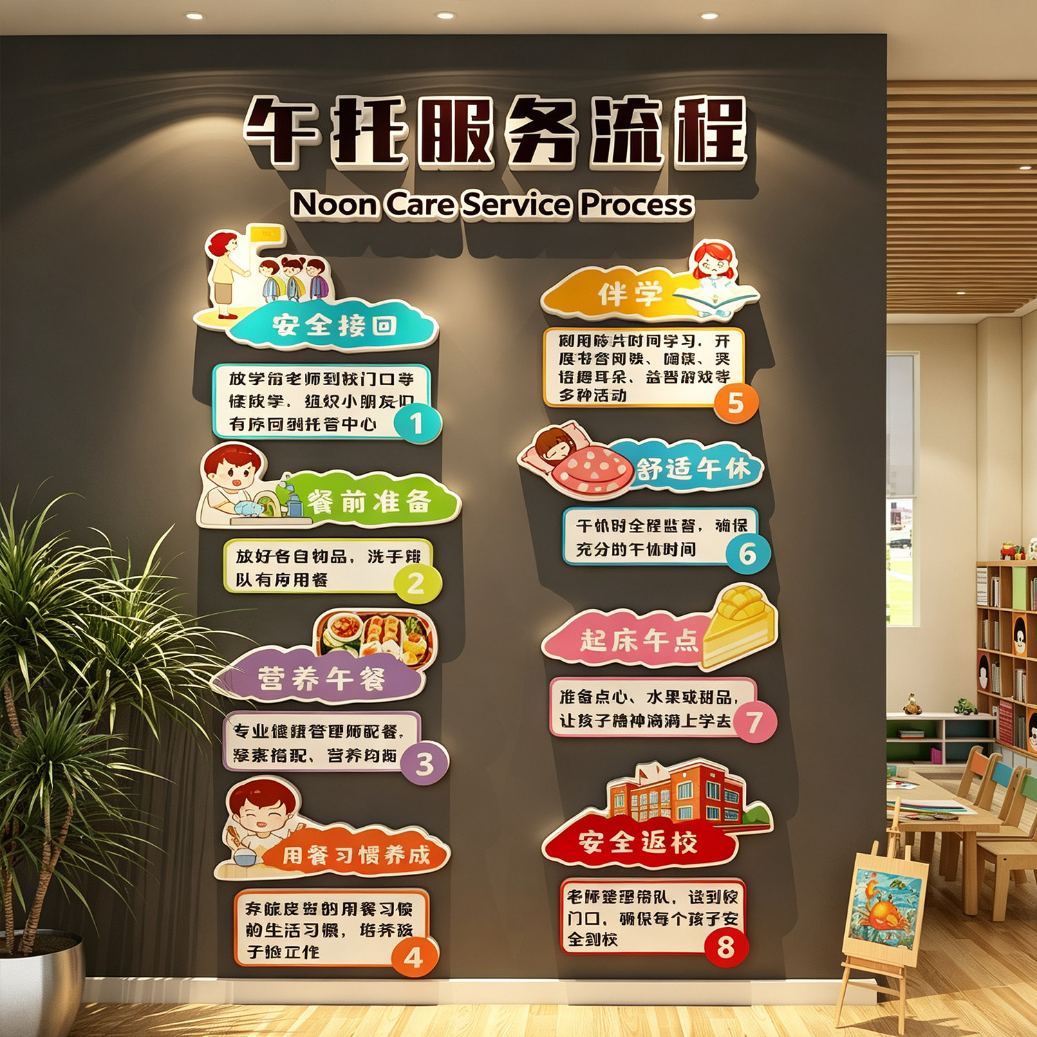 53665午晚托班幼儿园墙贴