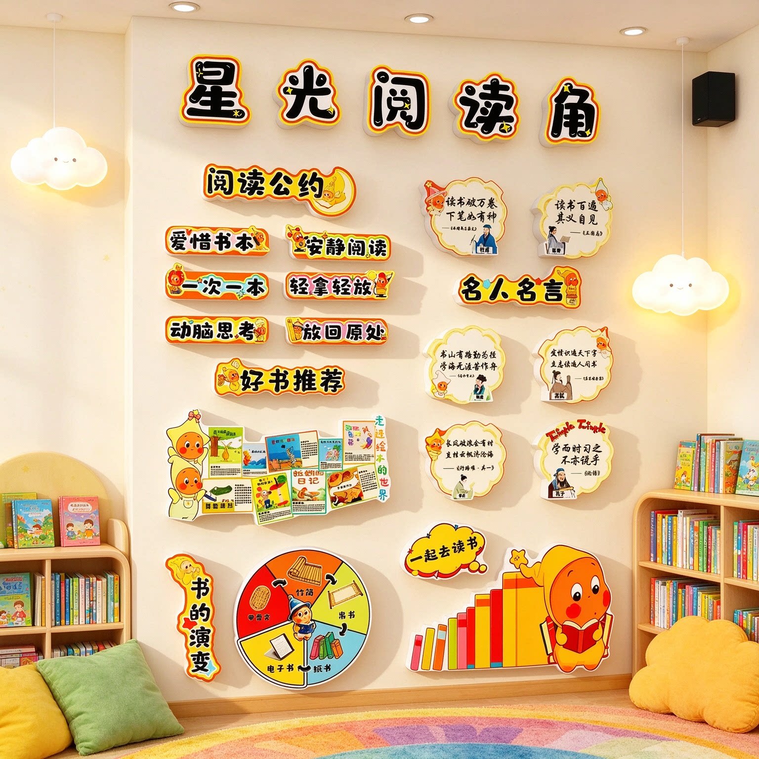 幼儿园阅读公约区环创墙贴