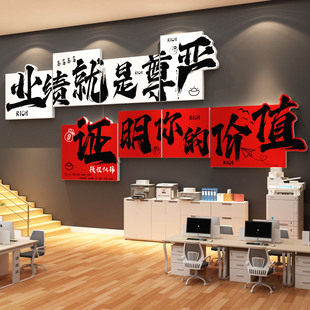 业绩就是尊严办公室氛围布置墙面装饰销售会议励志标语企业文化贴
