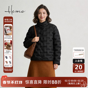 海尔曼斯25冬季新品轻量蓬松新年复古小立领鹅绒羽绒服女246V5B81