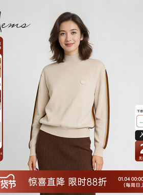 海尔曼斯25冬季新品城市轻运动松弛舒适通勤半高领羊绒衫240T2B71