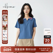 海尔曼斯春夏新品 彩虹糖果色灵动俏皮通勤百搭Polo短袖 女24001A9E