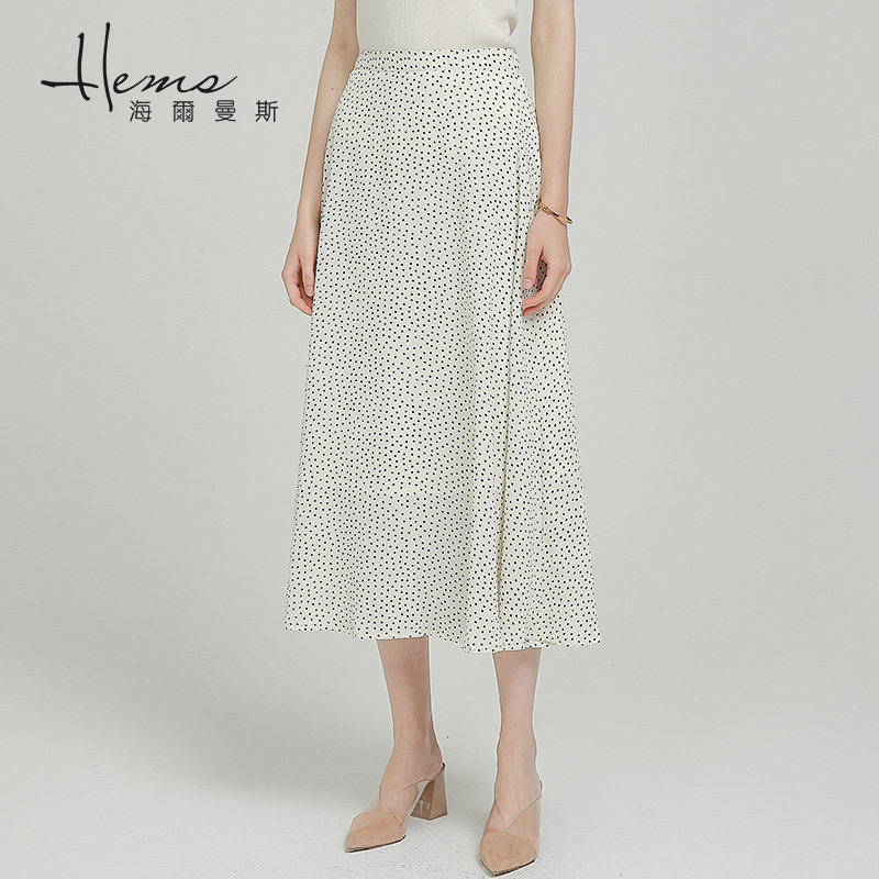 Hermes 2020 Spring and summer Women's wear Wave Half skirt Retro black and white The dress grace temperament Lithein the Women's clothing/Boutique , Skirts  category - from Buy2taobao.com to provide professional Taobao agent buy service