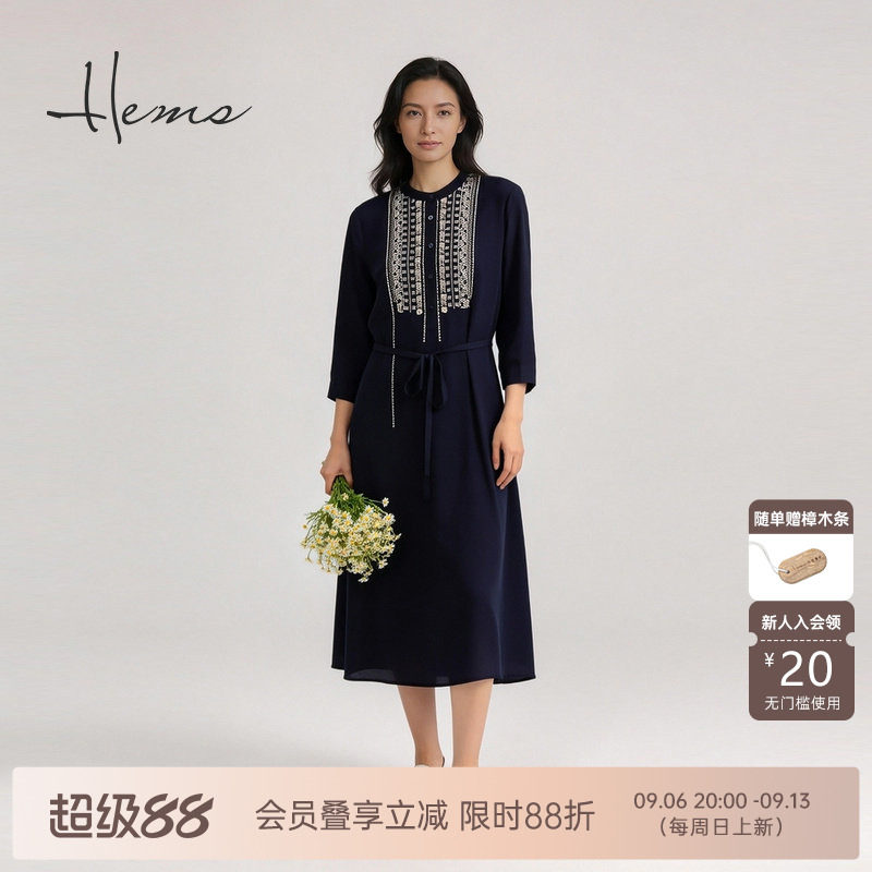 海尔曼斯26夏季新款波西米亚浪漫摩尔花园桑蚕丝连衣裙女21870A65