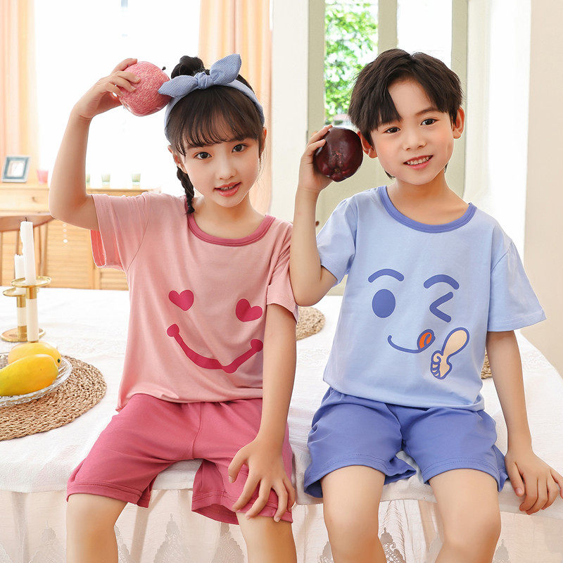 儿童莫代尔睡衣夏季薄款短袖短裤冰丝大童男童女童家居服套装夏款,童装/婴儿装/亲子装,家居服套装,淘宝优惠券,粉丝福利购,淘宝优惠卷