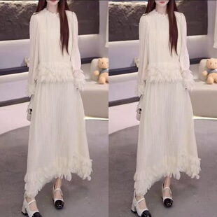 法式气质名媛风套装裙2026春季新款高级感洋气减龄显瘦长袖连衣裙