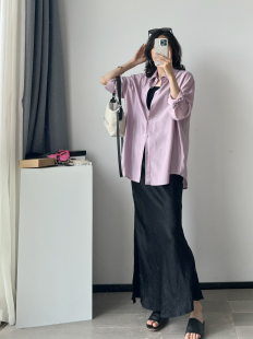 天丝飘逸质感纯色长袖 ponkey ～轻薄柔软 衬衫 防晒衬衣 会呼吸