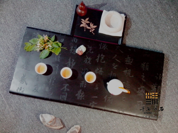 乌金石茶盘石茶海功夫茶具茶道用具天然石材纯手工茶盘复古茶盘