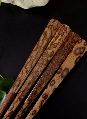 精工老料空白扇掌心文玩梅鹿斑竹