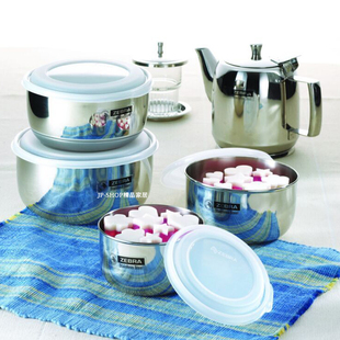 泰国进口ZEBRA斑马304不锈钢调理碗汤碗面碗圆形色拉碗深型保鲜碗