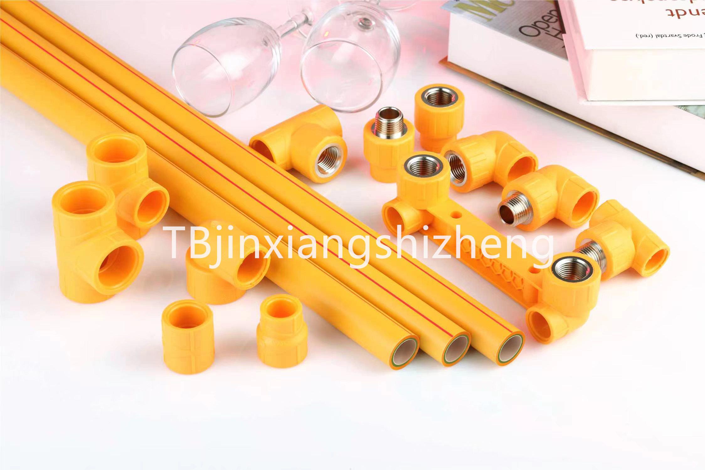 联塑PPR给水管材纳米抗菌管三层热水管橙黄色家装高端热熔46分管