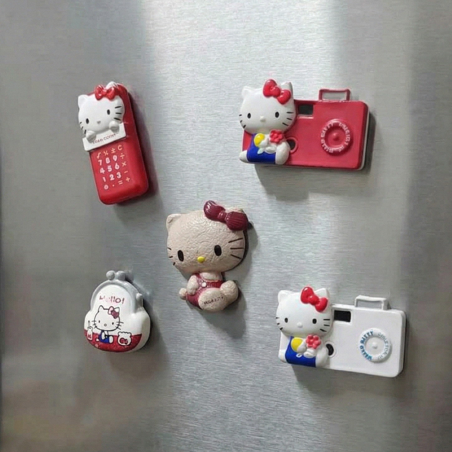 老货kitty磁铁冰箱贴食玩摆件一组5个