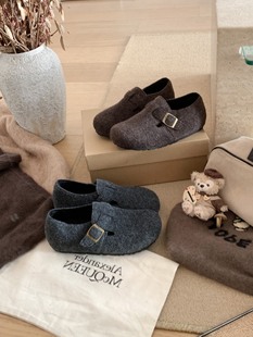女鞋 2025冬新款 加絨勃肯鞋 韓版 艾模兒2868 32舒適百搭平跟時尚