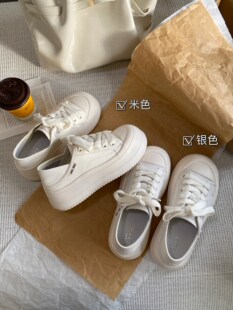 丫奢588-1真皮厚底轻便时尚小白鞋后跟可踩两穿百搭女鞋休闲鞋