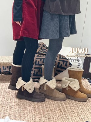 2025冬热卖款779-90厚底中跟绒面内加绒2穿时尚韩版雪地靴女鞋潮
