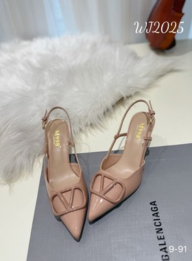 M998品牌9-91高跟尖头浅口方扣包头后空时尚韩版凉鞋女鞋有34码