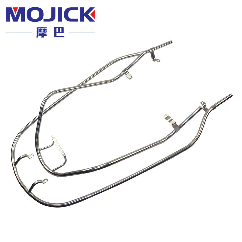 适用豪爵宇钻HJ125T-10H踏板车原装保险杠前后护杠不锈钢防撞杠