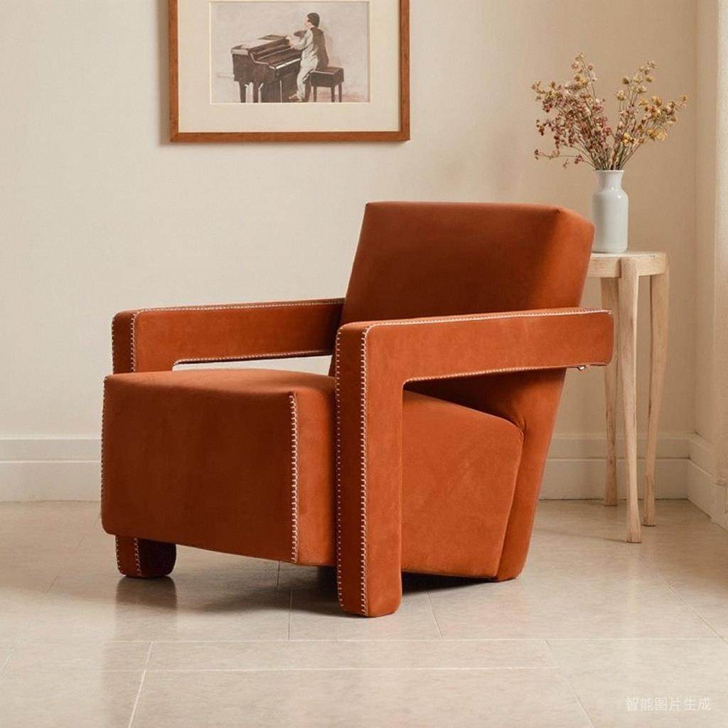 极简设计师实木乌德勒单人沙发椅酒店民宿艺术简约客厅布艺扶手椅,住宅家具,布艺沙发,淘宝优惠券,粉丝福利购,淘宝优惠卷