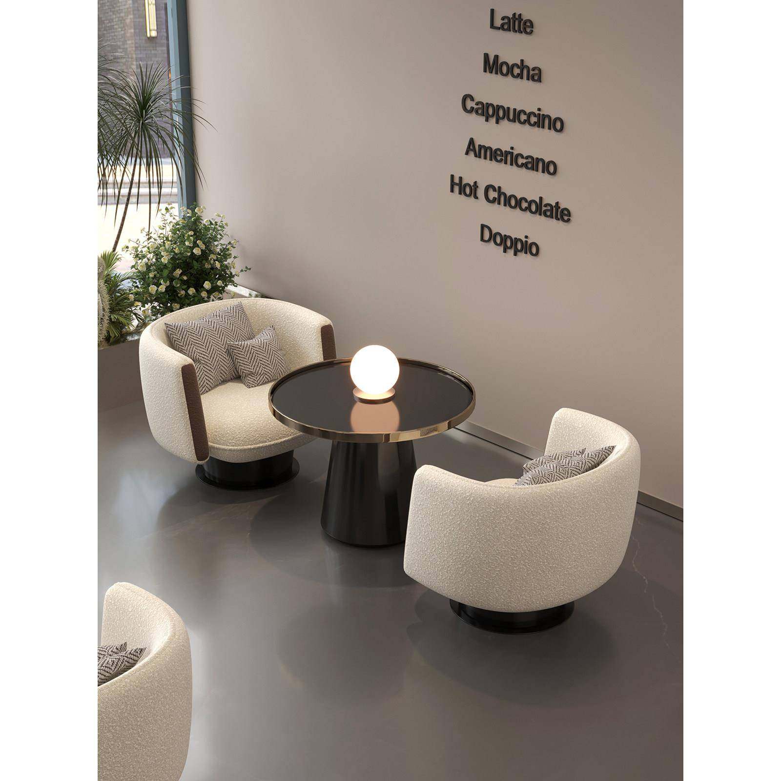 轻奢餐厅咖啡厅餐椅下午茶4S店沙发休息区接待处售楼处洽谈桌椅组,住宅家具,岩板餐桌,淘宝优惠券,粉丝福利购,淘宝优惠卷