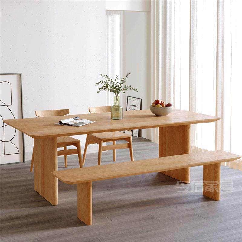奶油风实木餐桌家用长方形客厅工作台两用原木长桌子凳子组合定制,住宅家具,实木餐桌,淘宝优惠券,粉丝福利购,淘宝优惠卷