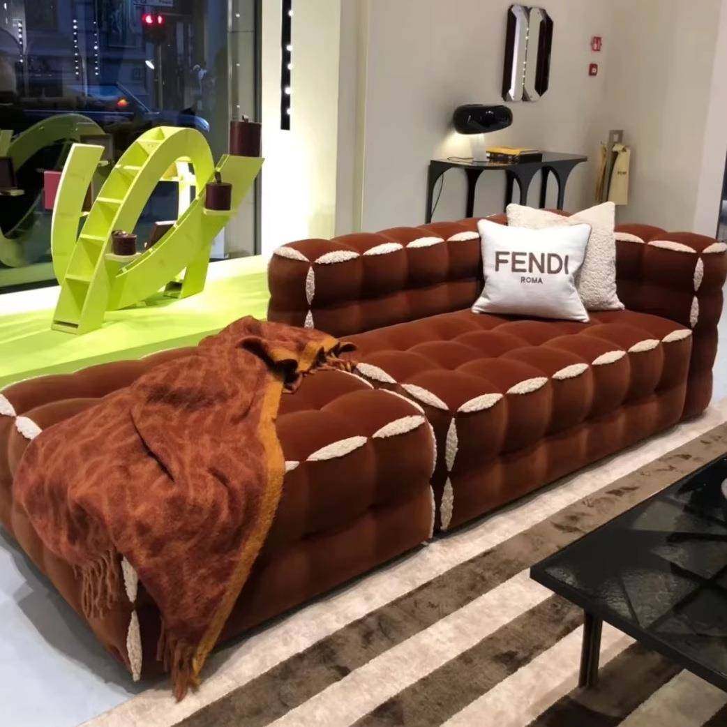 原创设计师沙发创意艺术中古奶油风新款爆浆服装店布艺单人沙发椅