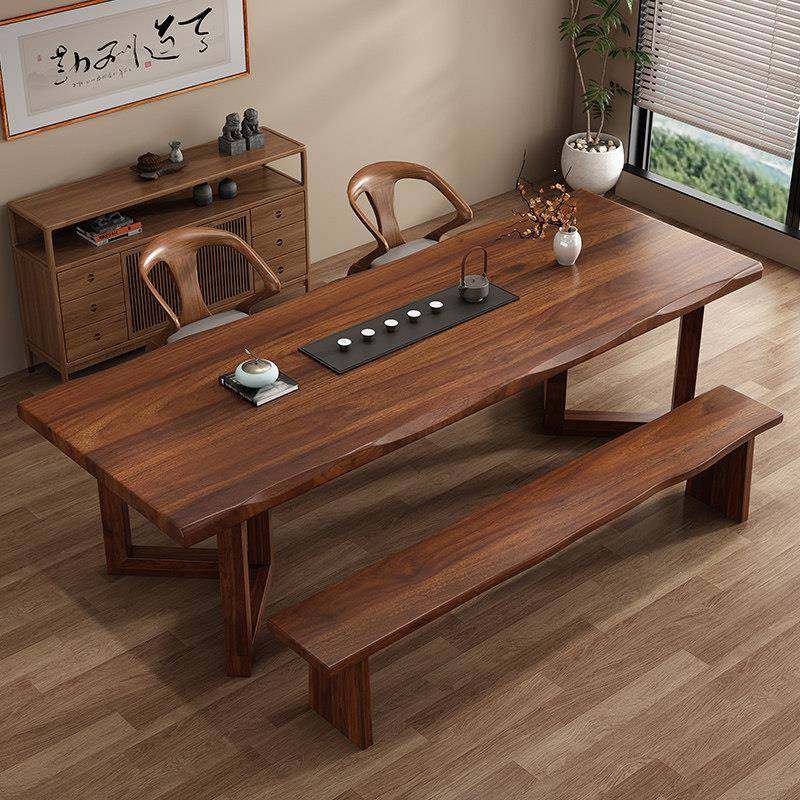 高端南美胡桃木餐桌椅组合简约现代客厅家居纯实木餐桌茶几,住宅家具,实木餐桌,淘宝优惠券,粉丝福利购,淘宝优惠卷