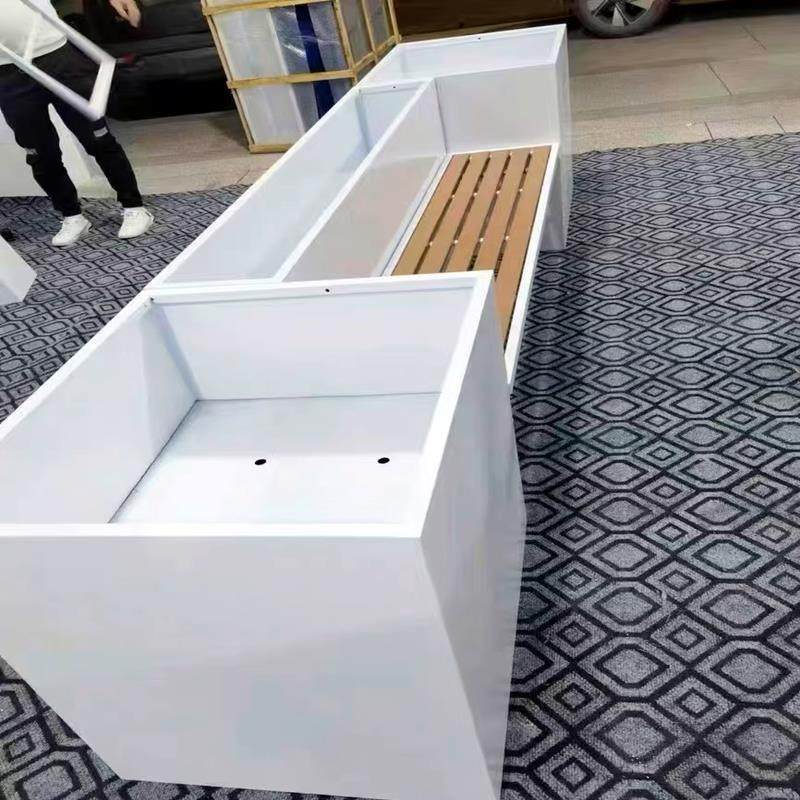 定制户外不锈钢坐凳花箱组合铁艺花盆室外摆花坛塑木座椅移动卡座,商业/办公家具,花坛/花箱,淘宝优惠券,粉丝福利购,淘宝优惠卷