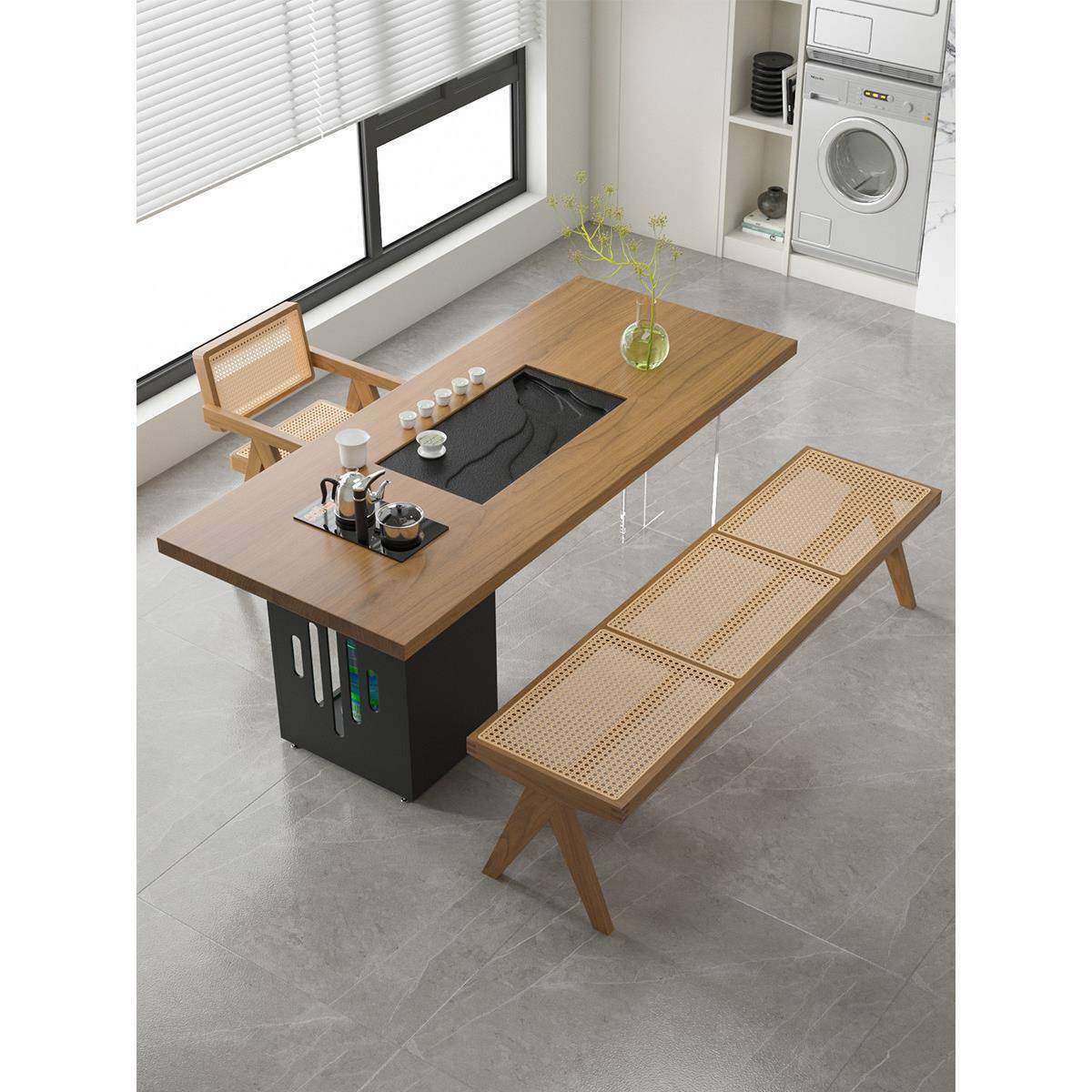 阳台实木茶桌椅组合2025新款小型高端现代简约办公室茶台茶盘一体,住宅家具,茶几,淘宝优惠券,粉丝福利购,淘宝优惠卷