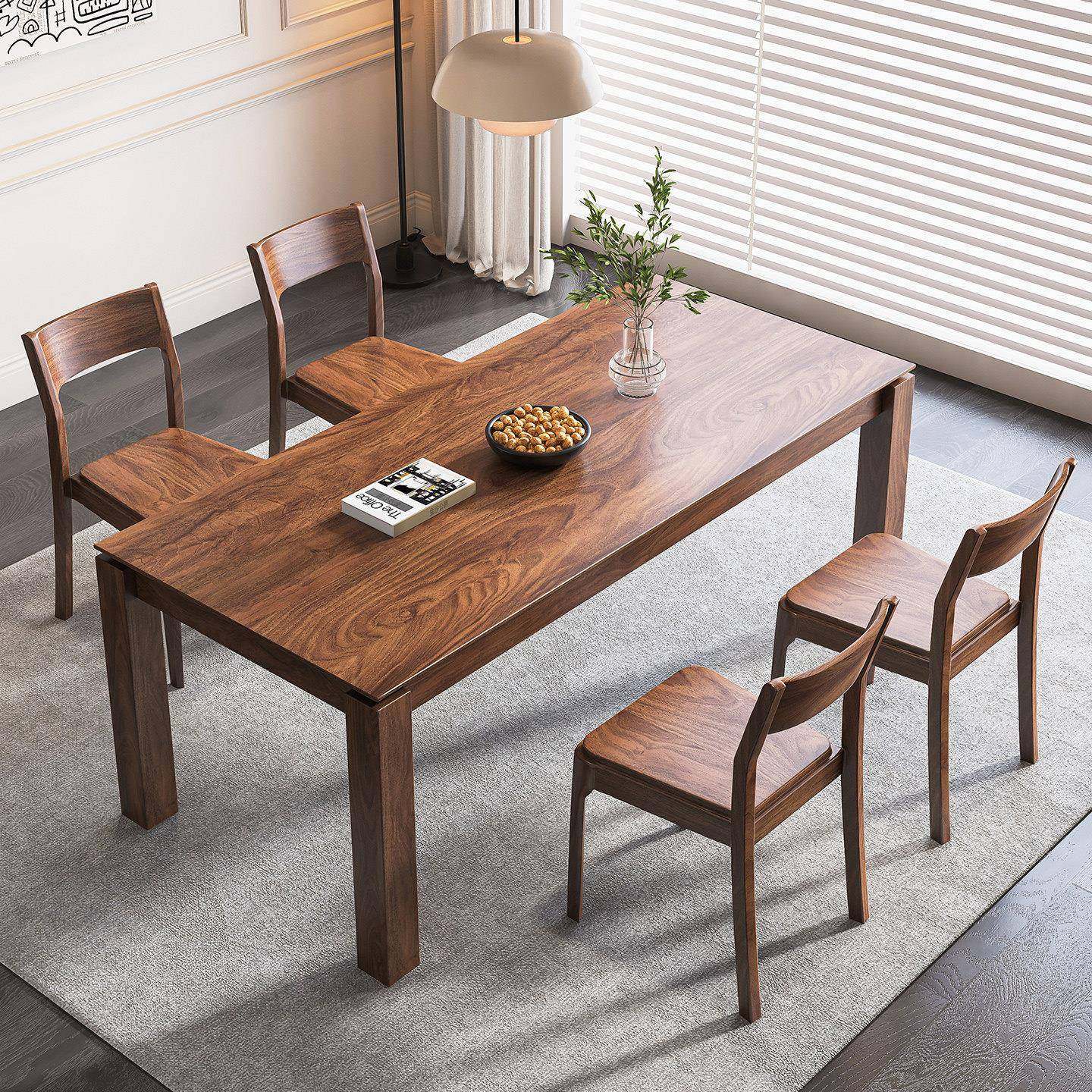 中古风白蜡木实木餐桌椅组合原木书桌客厅吃饭桌子长方形家用饭桌,住宅家具,实木餐桌,淘宝优惠券,粉丝福利购,淘宝优惠卷