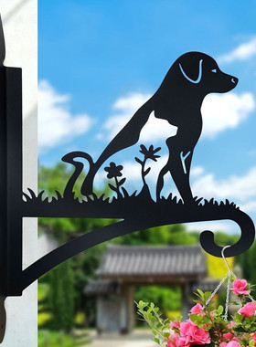 户外金属植物吊架支架带狗猫剪影现代壁挂式装饰挂钩用于花盆灯笼