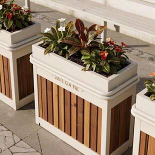 户外长方形铝合金花箱花槽商业街奶茶店门口外摆花架绿植花坛围栏