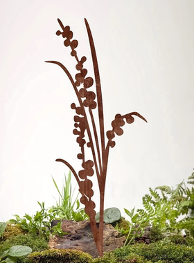 仿真植物设计生锈的金属