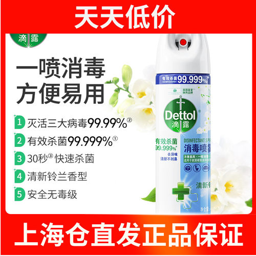 滴露消毒喷雾454ml快递消毒家具杀菌便携酒精喷雾多