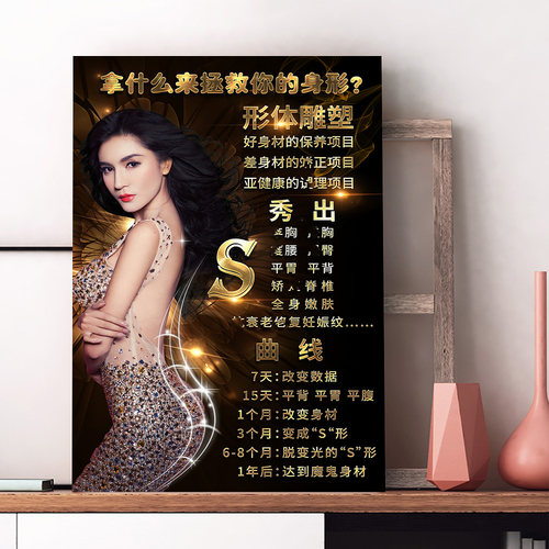 拿什么来拯救你的身形挂画好身材广告形体雕塑海报秀出S曲线KT板