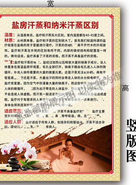 盐房汗蒸和纳米汗蒸区别养生馆盐屋海报盐疗广告盐蒸沙疗宣传挂画