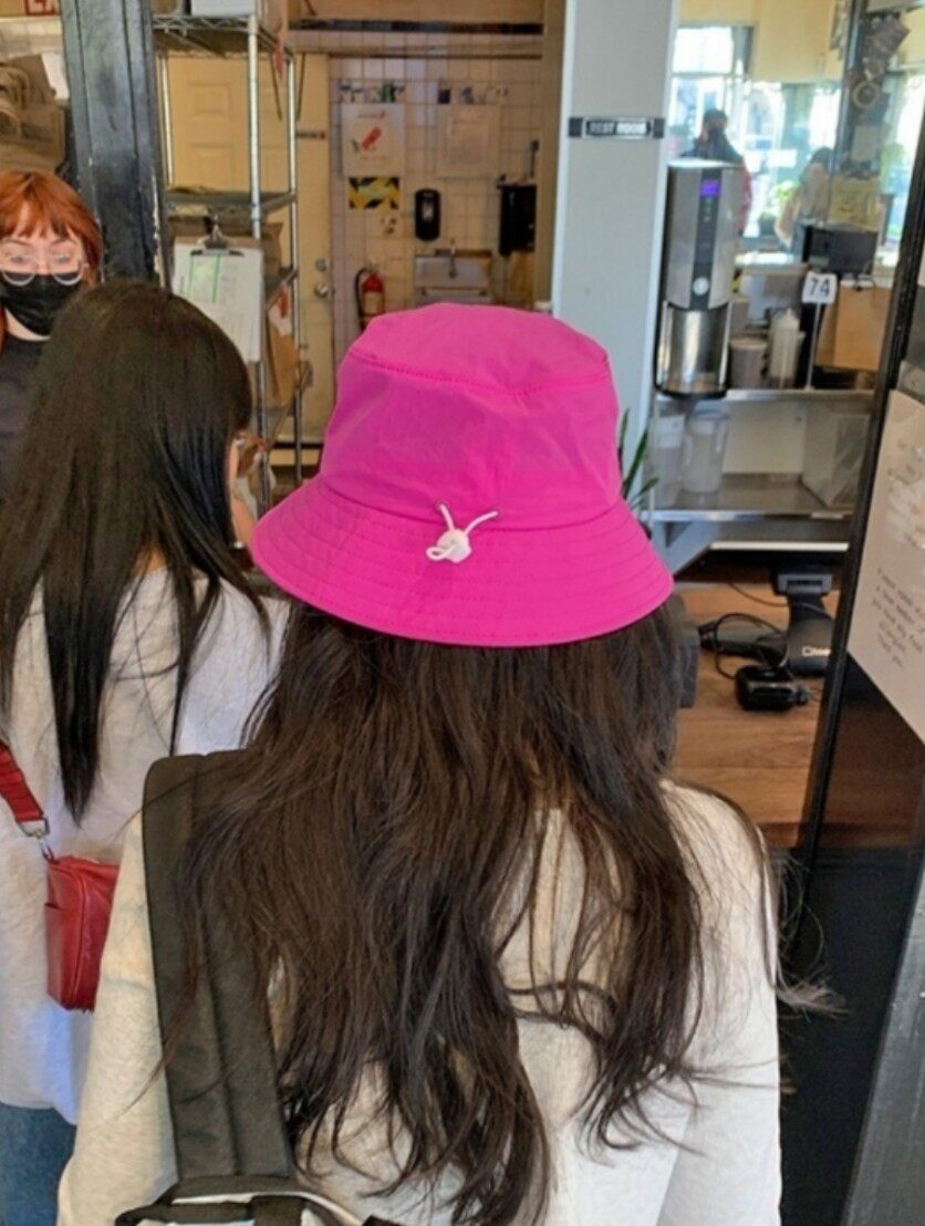 韩国东大门代购夏速干面料薄款系防风绳遮阳防晒女平顶盆帽渔夫帽