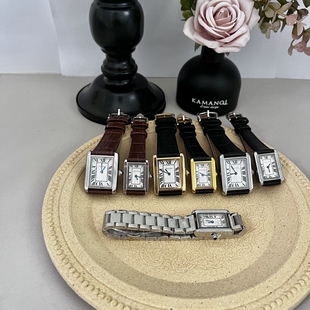 韩国正品代购staccato小众简约复古方形手表女高级气质百搭皮带表