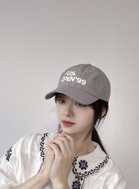 韩国代购金典棒球帽USOPEN99男女同款鸭舌帽东大门速百搭帽子夏季