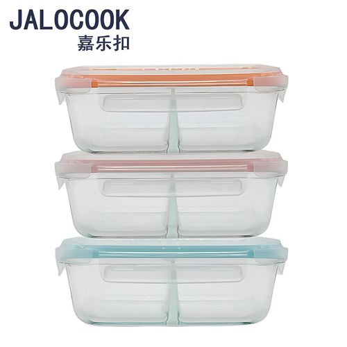 JALOCOOK嘉乐扣玻璃饭盒微波炉加热分隔上班族带饭保鲜盒成人便当