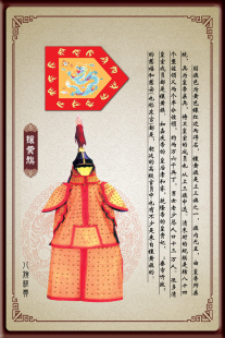满族装饰画 满清装饰画 满清八旗之镶黄旗 清朝装饰画