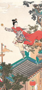 工笔画大师任率英作品 红线盗盒 红线盗宝 古代民间传说故事