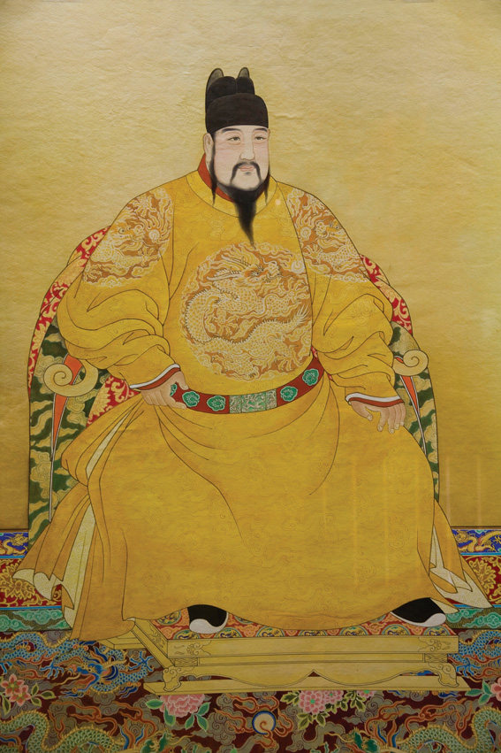 明朝皇帝像 古代皇帝画像 明朝十六帝像之明仁宗洪熙皇帝朱高炽像