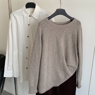 小禾经典款 卷边高级羊绒毛衣