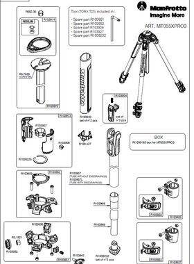 原装配件曼富图MT055XPRO3铝合金三脚架(全)系列零配件曼富图配件