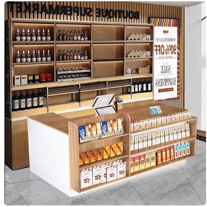 吧台店铺小型柜台超市收银台便利店柜台桌展示架奶茶店前台接待台