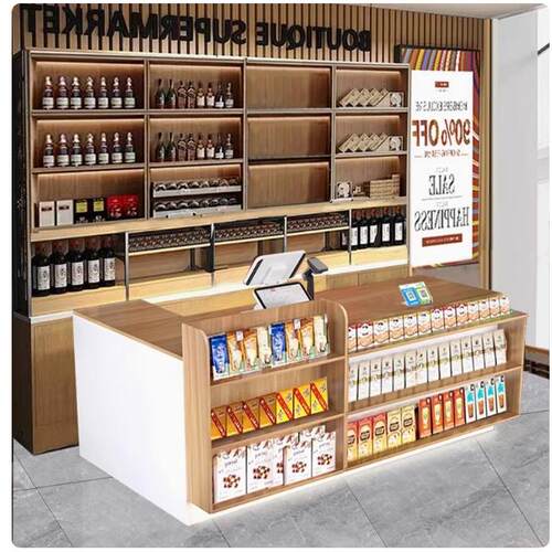 吧台店铺小型柜台超市收银台便利店柜台桌展示架奶茶店前台接待台