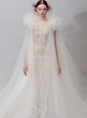 2023新款公主网纱披风万圣节披肩斗篷泡泡袖女士披风舞台演出服