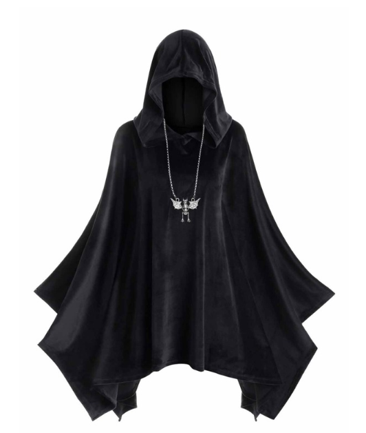 男女通用金丝绒长款蝙蝠款披风万圣节僵尸斗篷外套无挂饰舞会披肩
