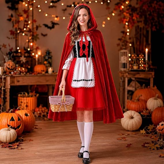 美币达万圣节小红帽cosplay服装女童话故事表演服角色扮演舞台装*图片