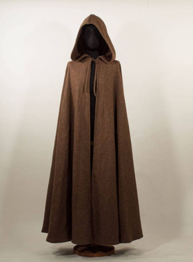 新款欧美影视摄影披风万圣节中世纪披风毛呢斗篷连帽系带服装